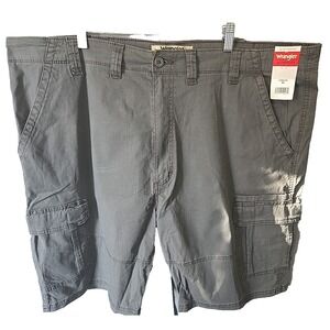 Wrangler Cargo Shorts Men's 44 Gray Relaxed Fit Outdoor Work Utility New With Ta